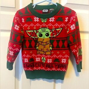 Toddler Holiday Sweater 18 Months Boys/Girls Baby Yoda Star Wars